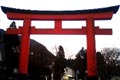 2009.02.03 20:38  ハルマキ "芦ノ湖にある、箱根駅伝往路ゴール地点と途中にある鳥居です。テレビで観るより、ゴール地点て以外とこじんまりとしてました"